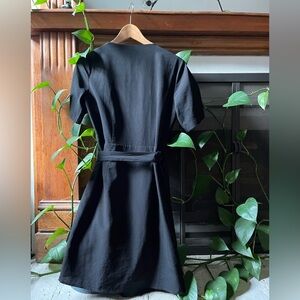 Frank and Oak Wrap Dress in Black Size S